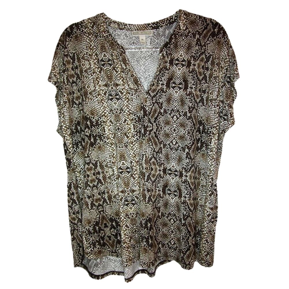 Dana Buchman Snake Skin Short Sleeve Shell Top Size XL